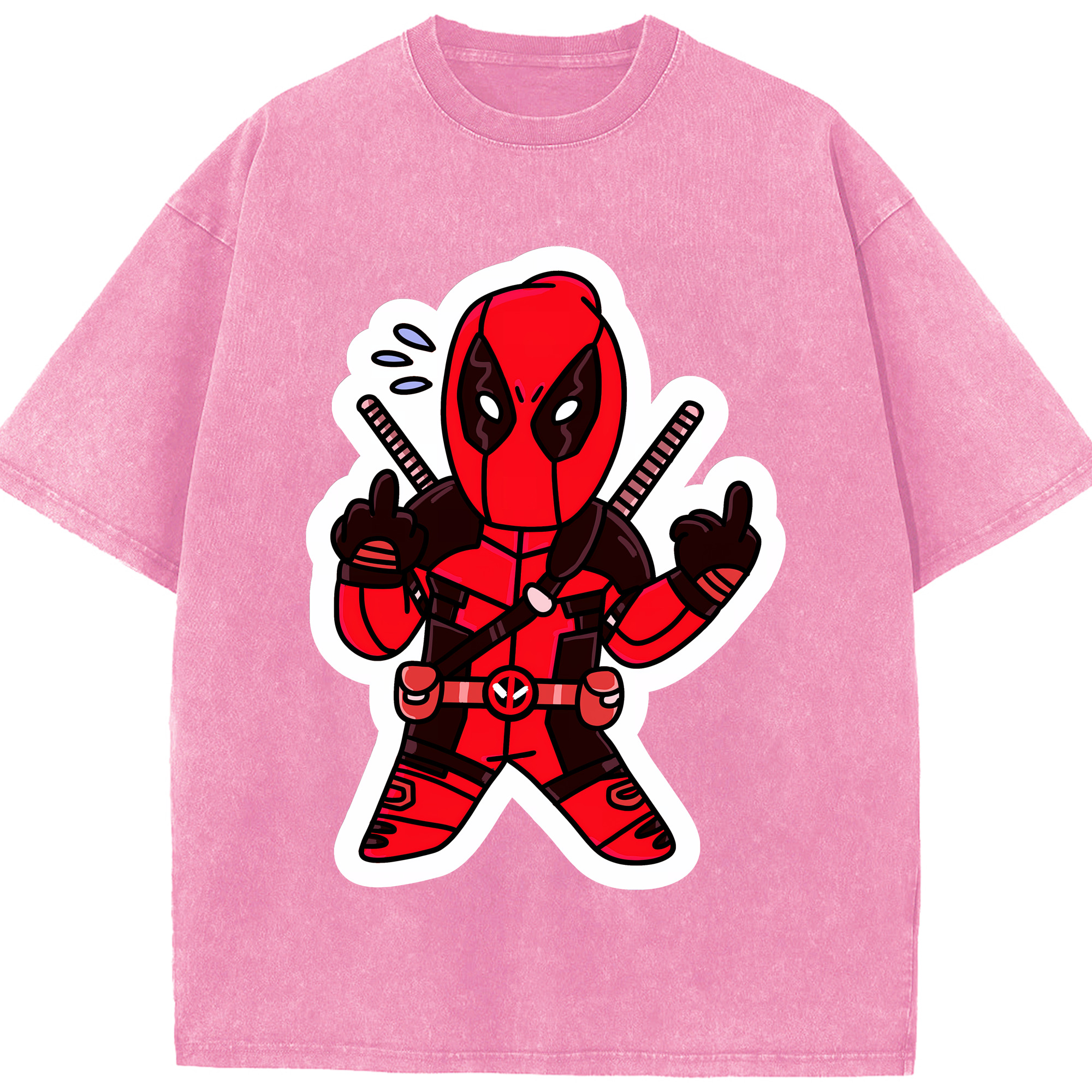 （画像用） Deadpool デッドプール 綿100% ヴィンテージ風 半袖Tシャツ（フロントプリント）